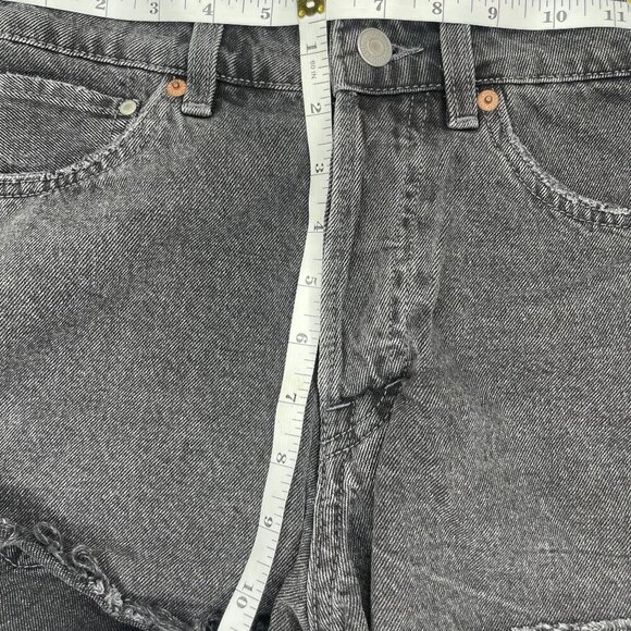 H&M Button Fly Denim Cutoff Distressed Shorts Summer Grunge Festival Size 6 - Picture 8 of 11